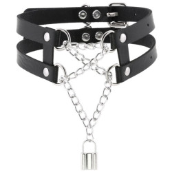 Joy Jewels Collier Ras de cou Pendant Lock Noir